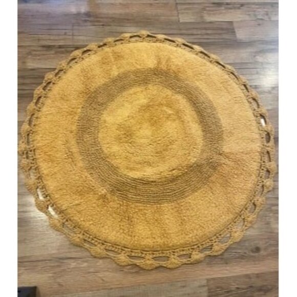 Accents New Round Bohemian Bathroom Rug With Crochet Contour 10
